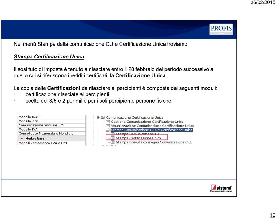 certificati, la Certificazione Unica.