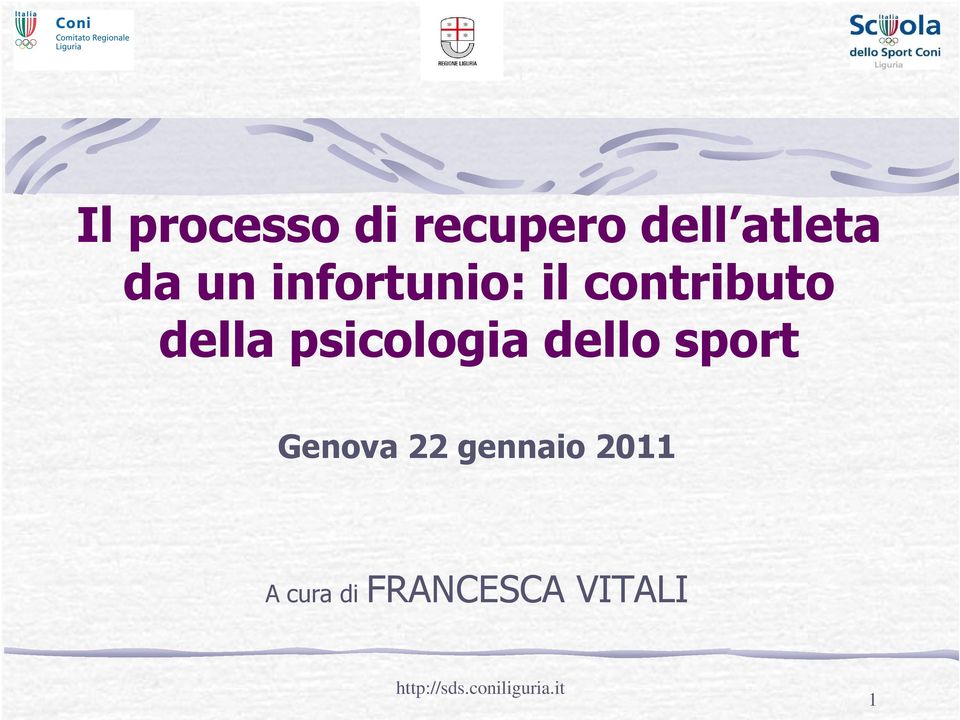 dello sport Genova 22 gennaio 2011 A cura