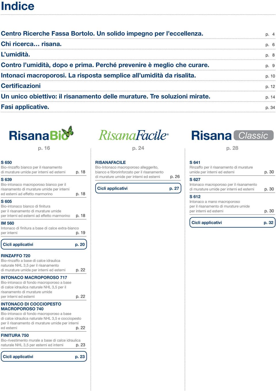 24 p. 28 S 650 Bio-rinzaffo bianco per il risanamento di murature umide per interni ed esterni p.