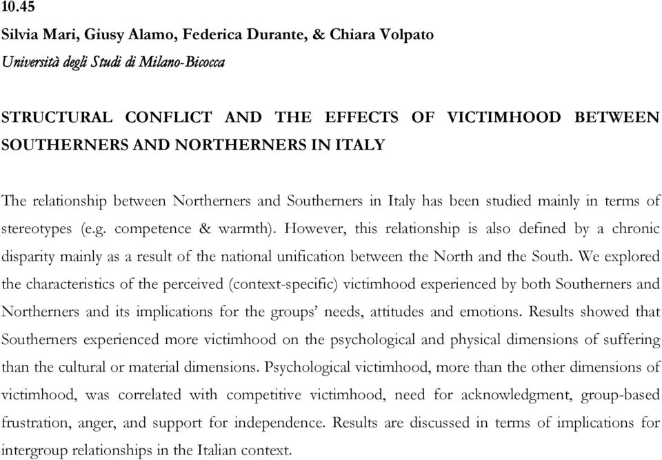 However, this relationship is also defined by a chronic disparity mainly as a result of the national unification between the North and the South.