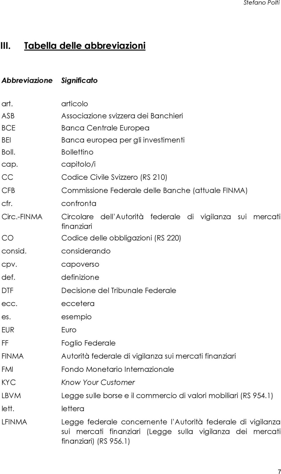 Commissione Federale delle Banche (attuale FINMA) confronta Circ.-FINMA Circolare dell Autorità federale di vigilanza sui mercati finanziari CO Codice delle obbligazioni (RS 220) consid. cpv. def.