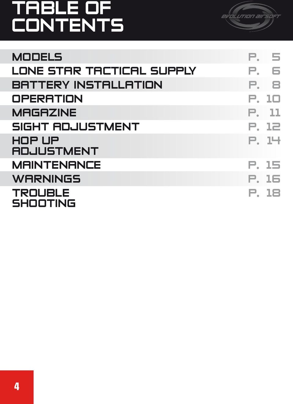 ADJUSTMENT hop up adjustment maintenance WARNINGS