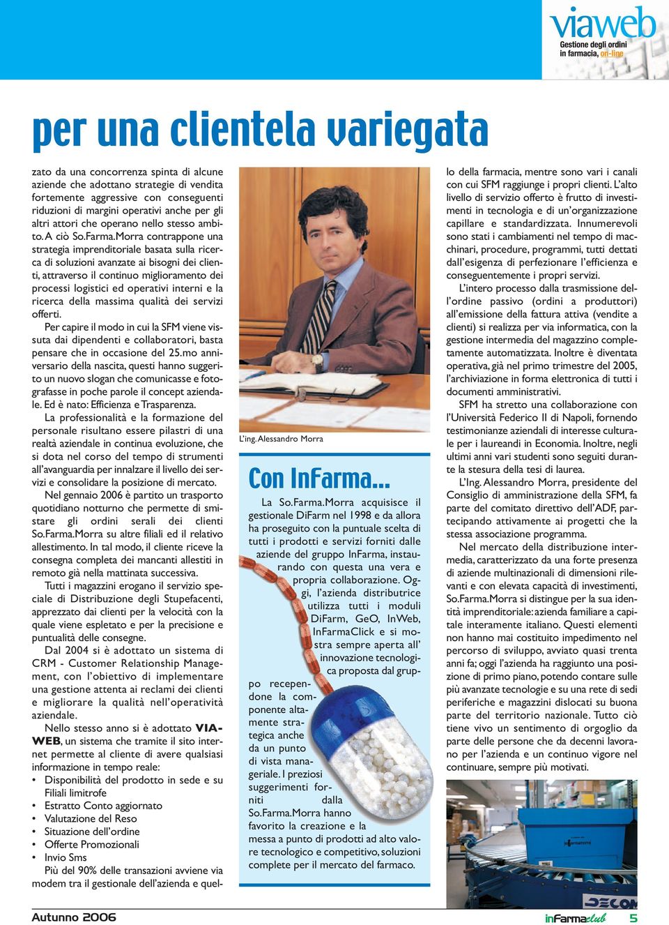 Morra acquisisce il gestionale DiFarm nel 1998 e da allora ha proseguito con la puntuale scelta di tutti i prodotti e servizi forniti dalle aziende del gruppo InFarma, instaurando con questa una vera