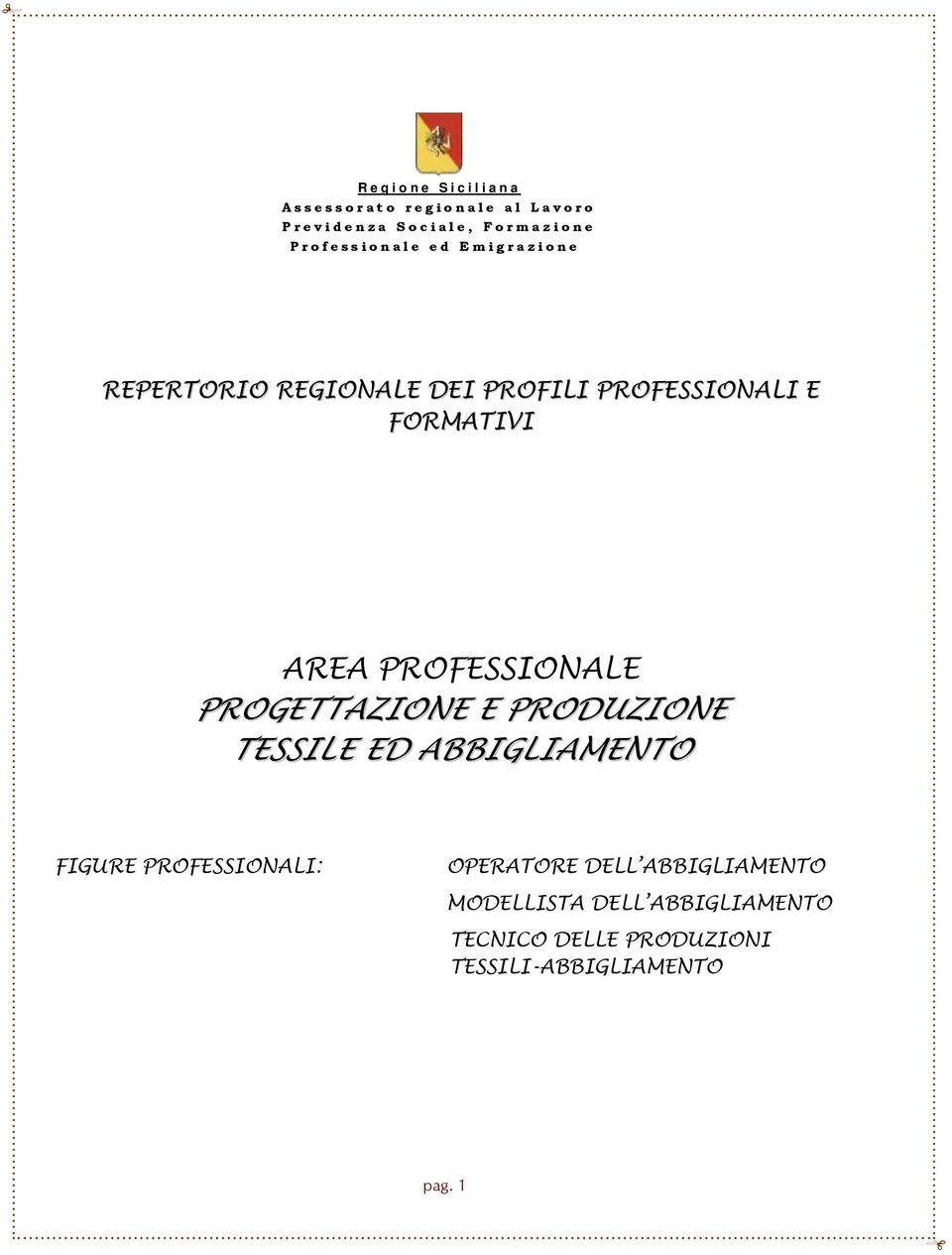 PROFESSIONALE PROGETTAZIONE E PRODUZIONE TESSILE ED ABBIGLIAMENTO FIGURE PROFESSIONALI: