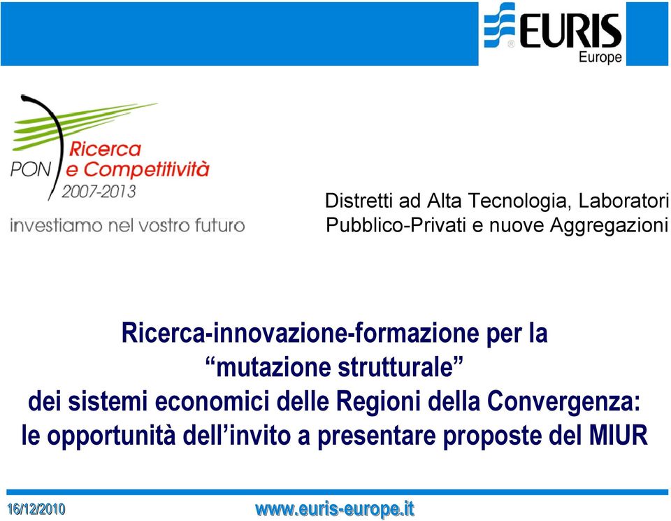 strutturale dei sistemi economici delle Regioni della