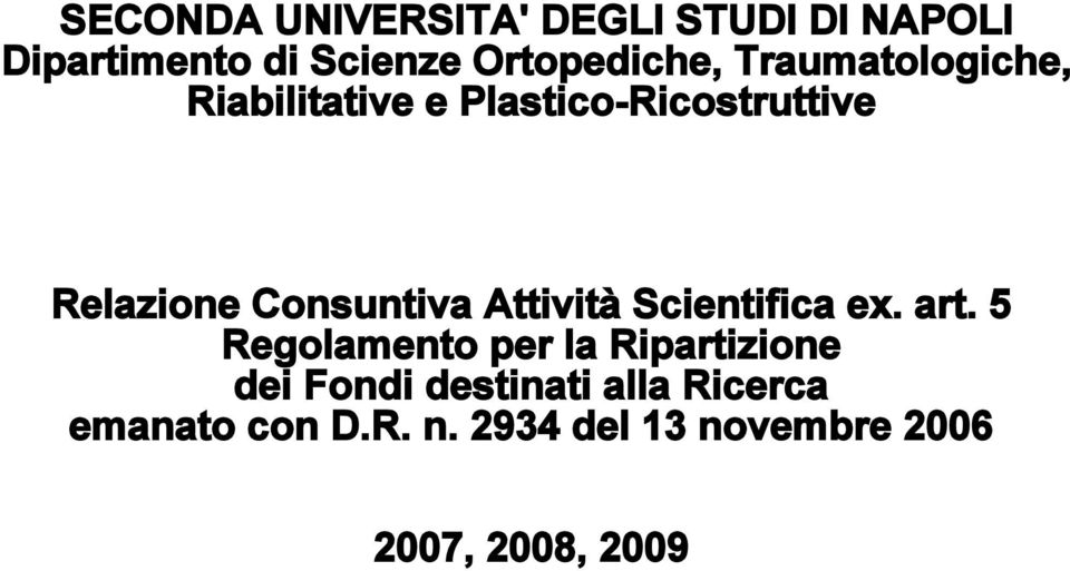 Attività Scientifica ex. art.