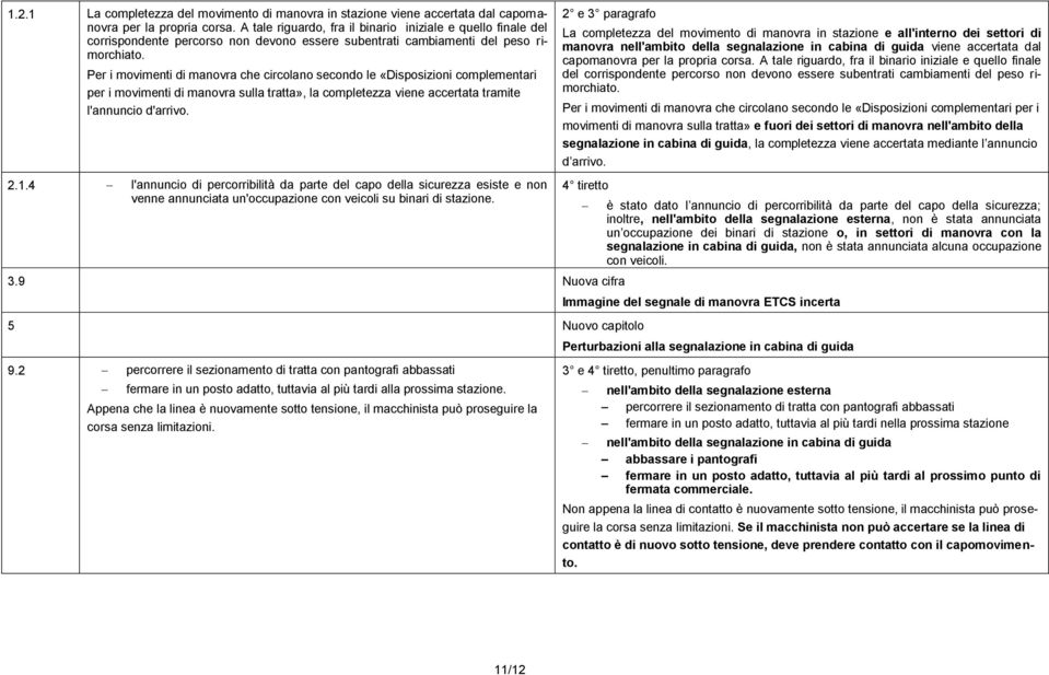 Per i movimenti di manovra che circolano secondo le «Disposizioni complementari per i movimenti di manovra sulla tratta», la completezza viene accertata tramite l'annuncio d'arrivo.