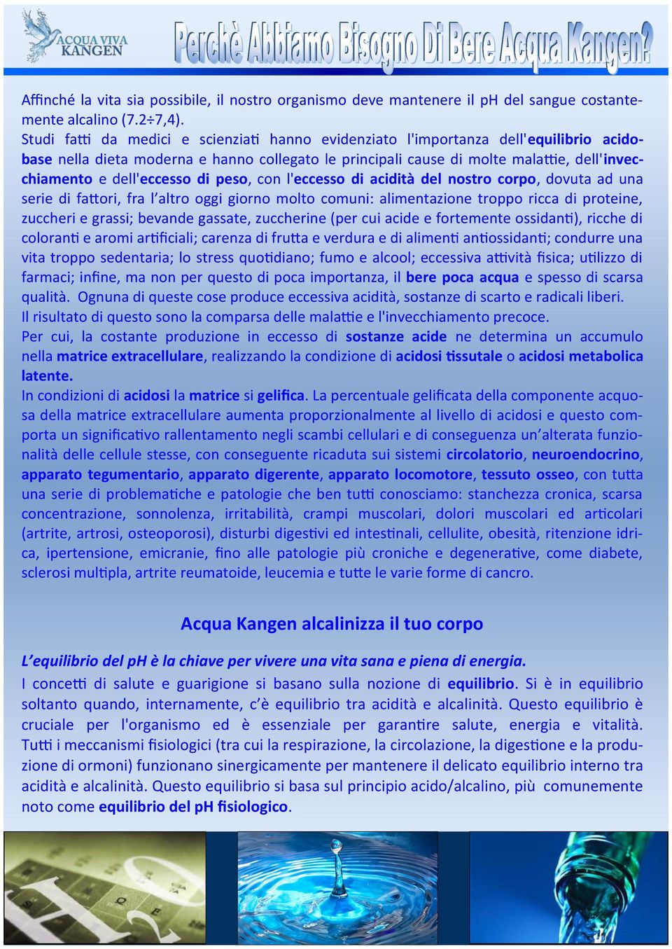 dell'eccesso di peso, con l'eccesso di acidità del nostro corpo, dovuta ad una serie di fattori, fra l altro oggi giorno molto comuni: alimentazione troppo ricca di proteine, zuccheri e grassi;