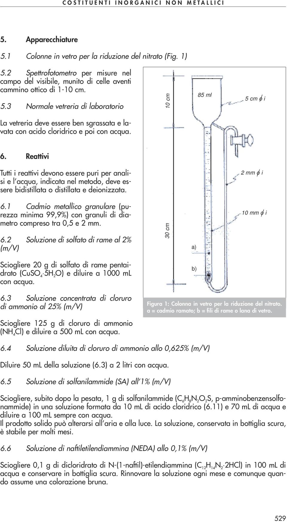 1 Cadmio metallico granulare (purezza minima 99,9%) con granuli di diametro compreso tra 0,5 e 2 mm. 6.