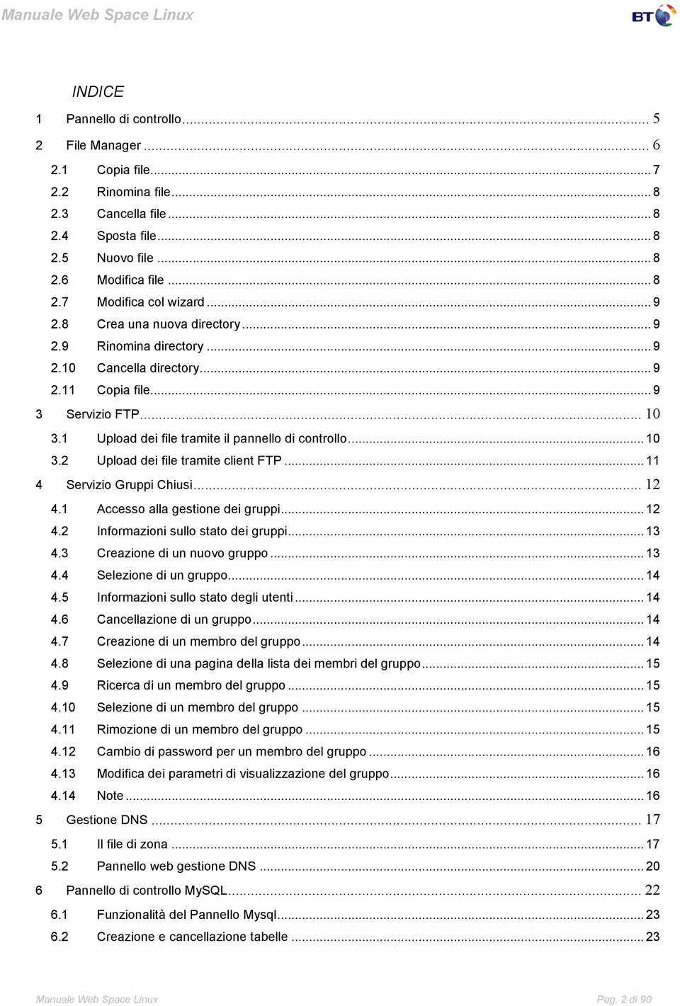 .. 11 4 Servizio Gruppi Chiusi... 12 4.1 Accesso alla gestione dei gruppi... 12 4.2 Informazioni sullo stato dei gruppi... 13 4.3 Creazione di un nuovo gruppo... 13 4.4 Selezione di un gruppo... 14 4.