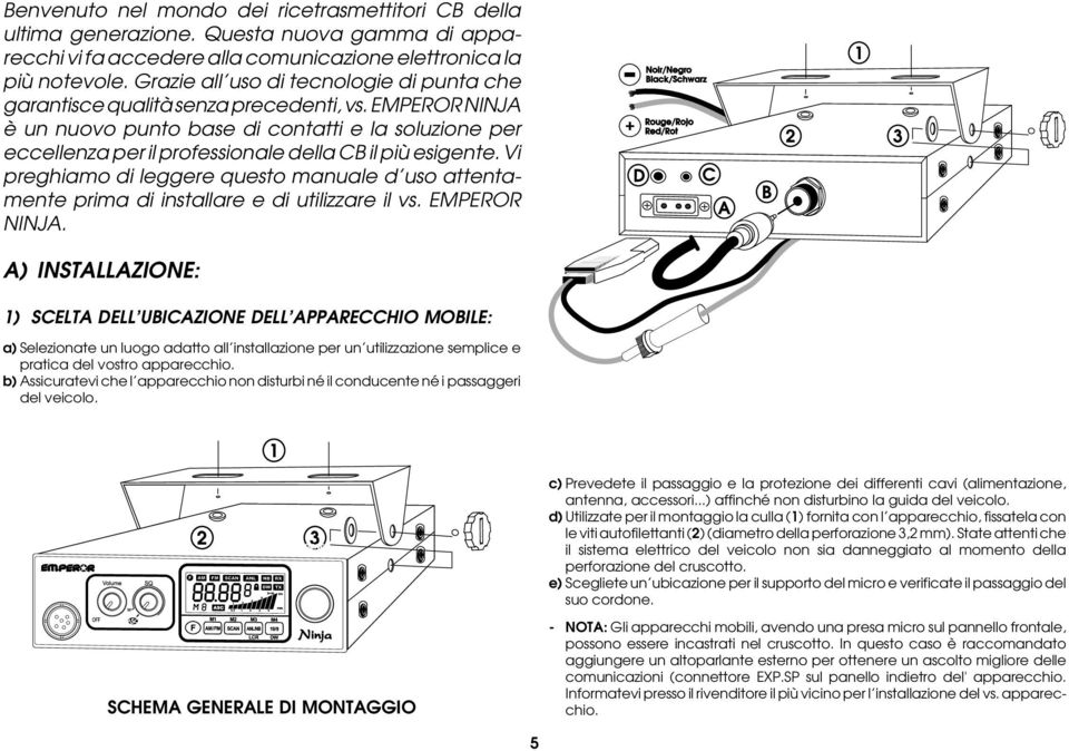 EMPEROR NINJA è un nuovo punto base di contatti e la soluzione per eccellenza per il professionale della CB il più esigente.