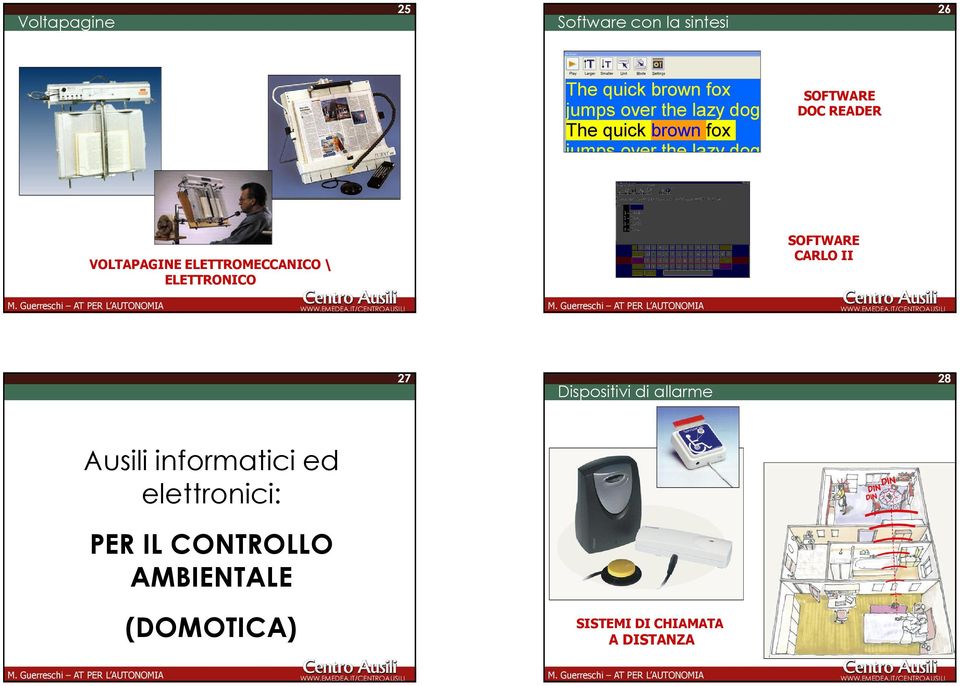 II 27 Dispositivi di allarme 28 Ausili informatici ed elettronici: