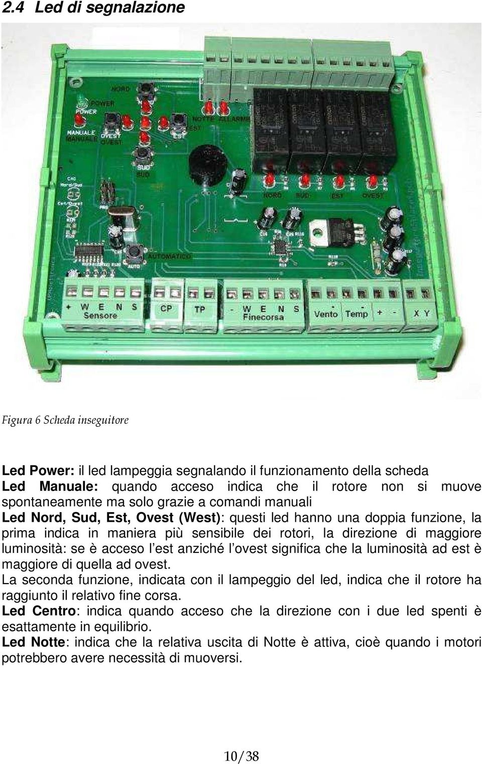 acceso l est anziché l ovest significa che la luminosità ad est è maggiore di quella ad ovest.