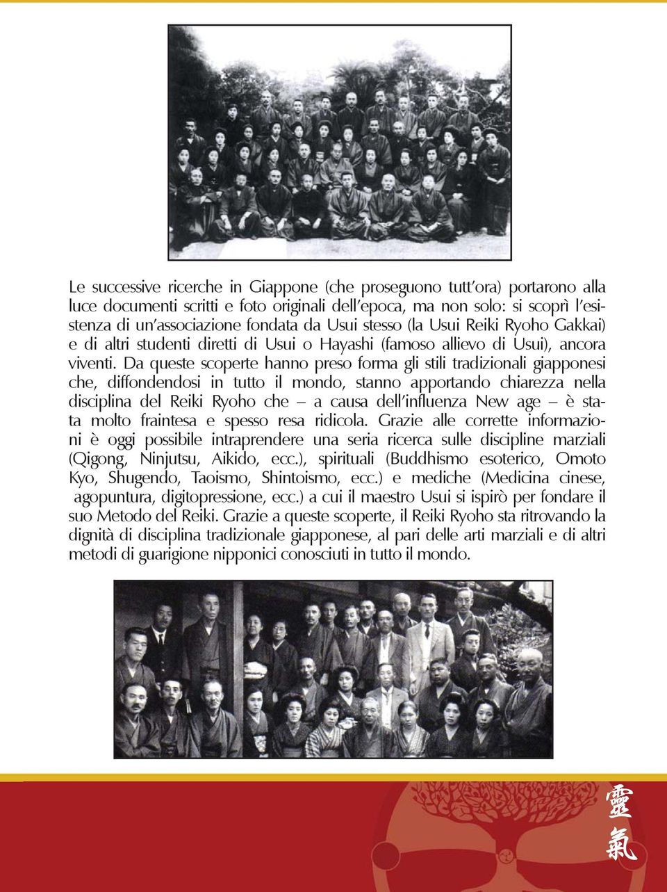 Da queste scoperte hanno preso forma gli stili tradizionali giapponesi che, diffondendosi in tutto il mondo, stanno apportando chiarezza nella disciplina del Reiki Ryoho che a causa dell influenza