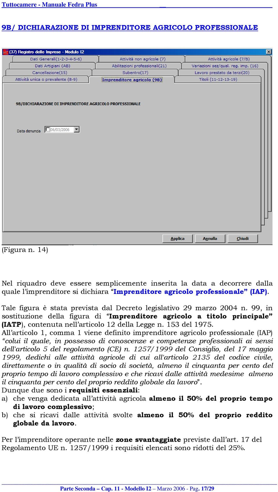 Tale figura è stata prevista dal Decreto legislativo 29 marzo 2004 n. 99, in sostituzione della figura di Imprenditore agricolo a titolo principale (IATP), contenuta nell articolo 12 della Legge n.