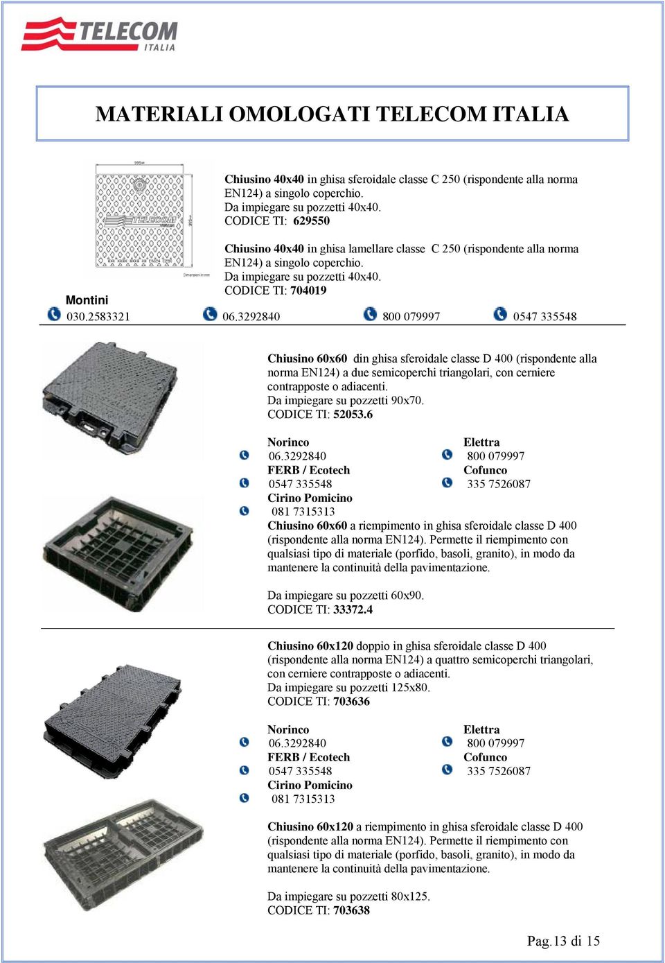 Montini CODICE TI: 704019 Norinco Elettra FERB / Ecotech 030.2583321 06.