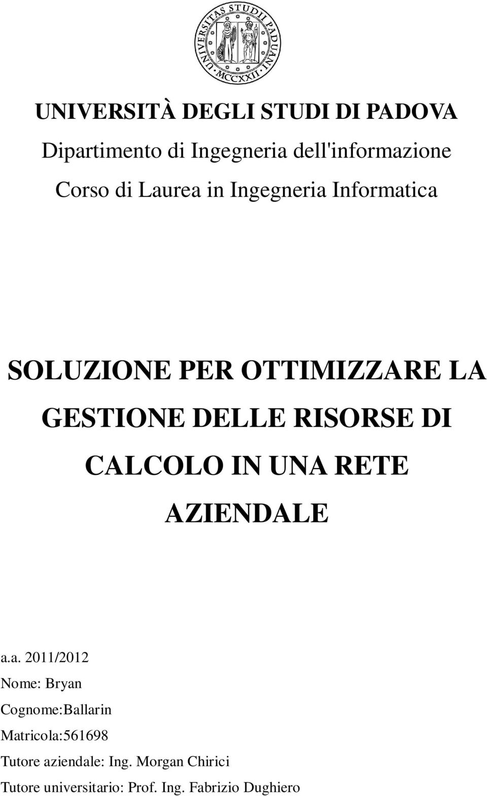 CALCOLO IN UNA RETE AZIENDALE a.