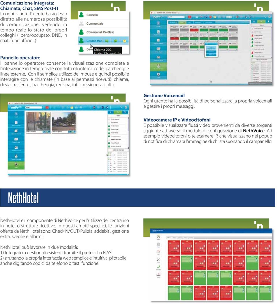 ..) Pannello operatore Il pannello operatore consente la visualizzazione completa e l'interazione in tempo reale con tutti gli interni, code, parcheggi e linee esterne.