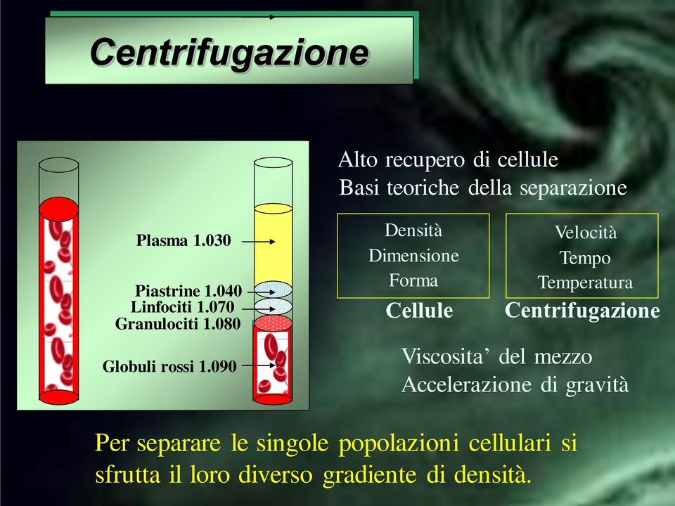 090 Densità Dimensione Forma Velocità Tempo Temperatura Viscosita del mezzo Accelerazione