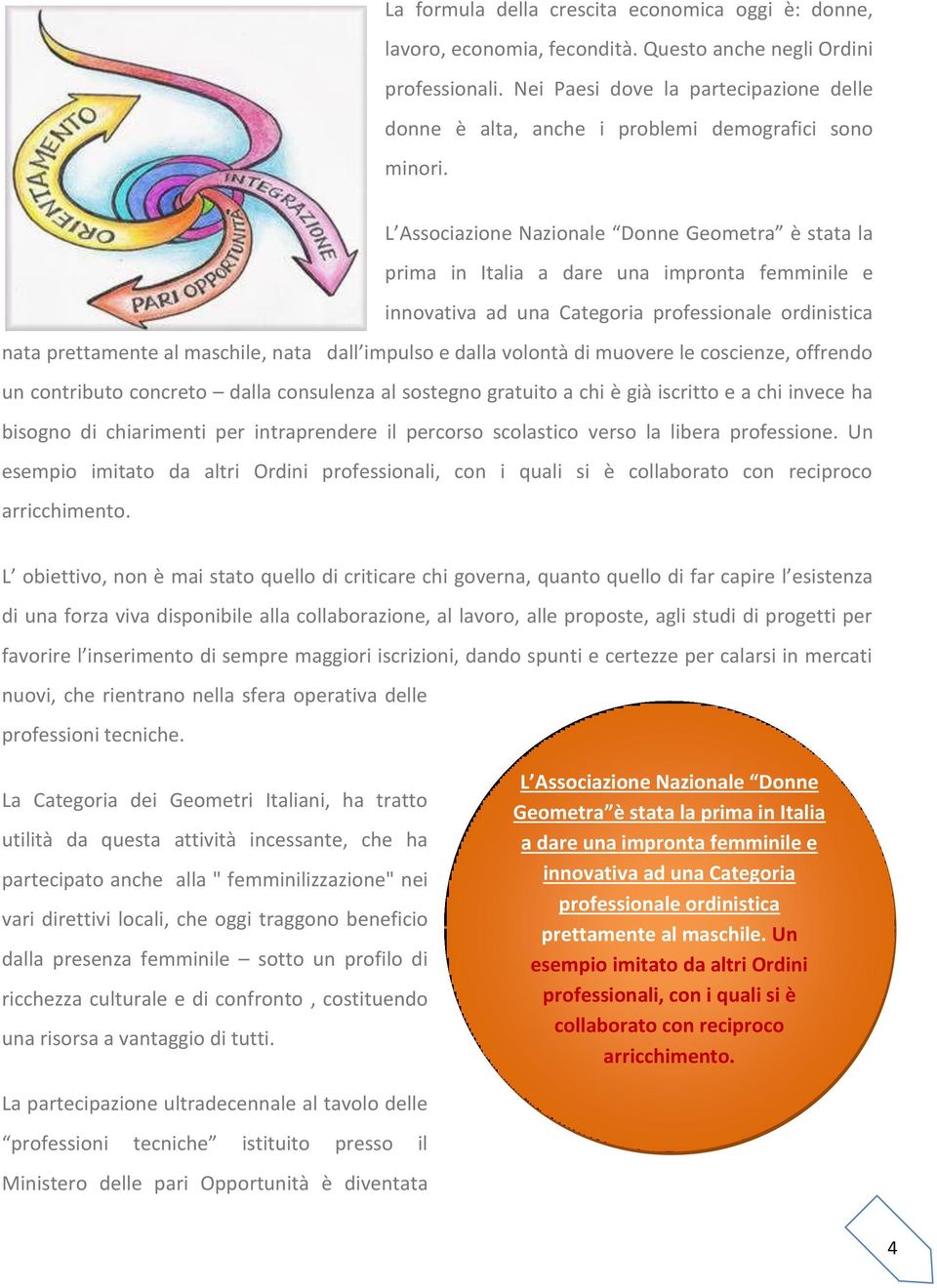 L Associazione Nazionale Donne Geometra è stata la prima in Italia a dare una impronta femminile e innovativa ad una Categoria professionale ordinistica nata prettamente al maschile, nata dall