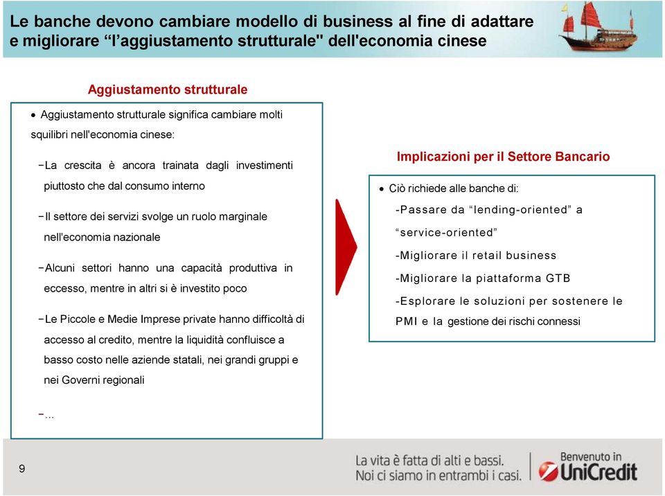 -Alcuni settori hanno una capacità produttiva in eccesso, mentre in altri si è investito poco -Le Piccole e Medie Imprese private hanno difficoltà di accesso al credito, mentre la liquidità