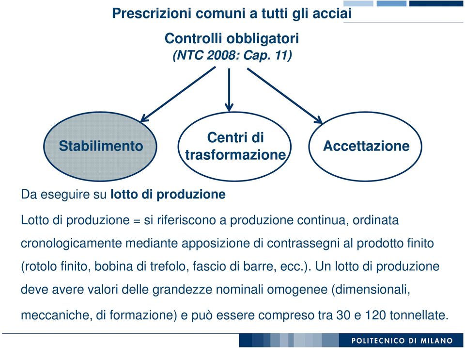 produzione continua, ordinata cronologicamente mediante apposizione di contrassegni al prodotto finito (rotolo finito, bobina di