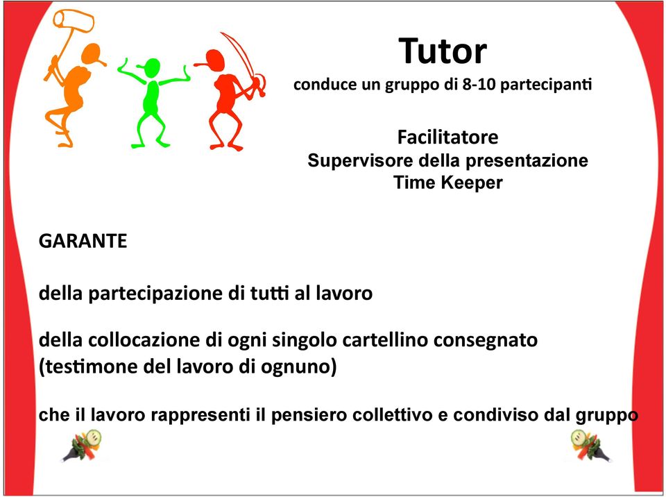 della collocazione di ogni singolo cartellino consegnato (tes/mone del