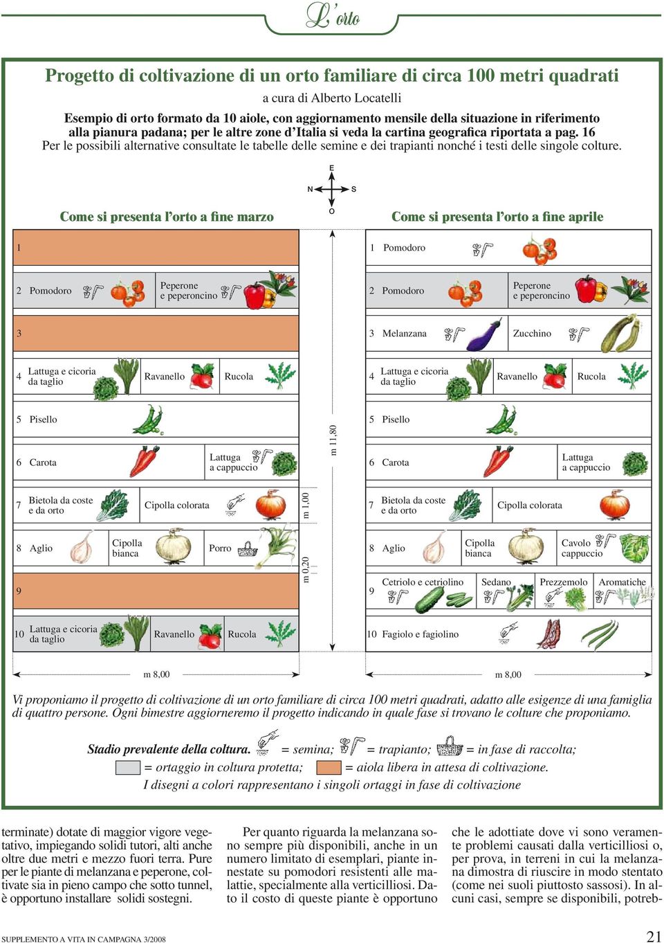 16 Per le possibili alternative consultate le tabelle delle semine e dei trapianti nonché i testi delle singole colture.
