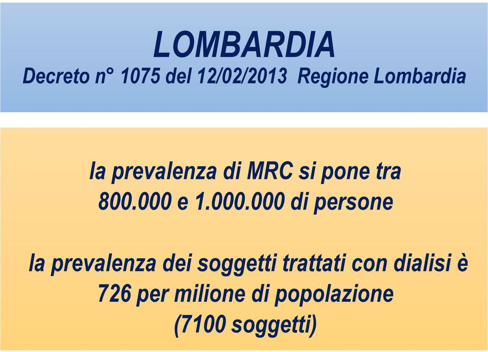 000.000 di persone la prevalenza dei soggetti trattati