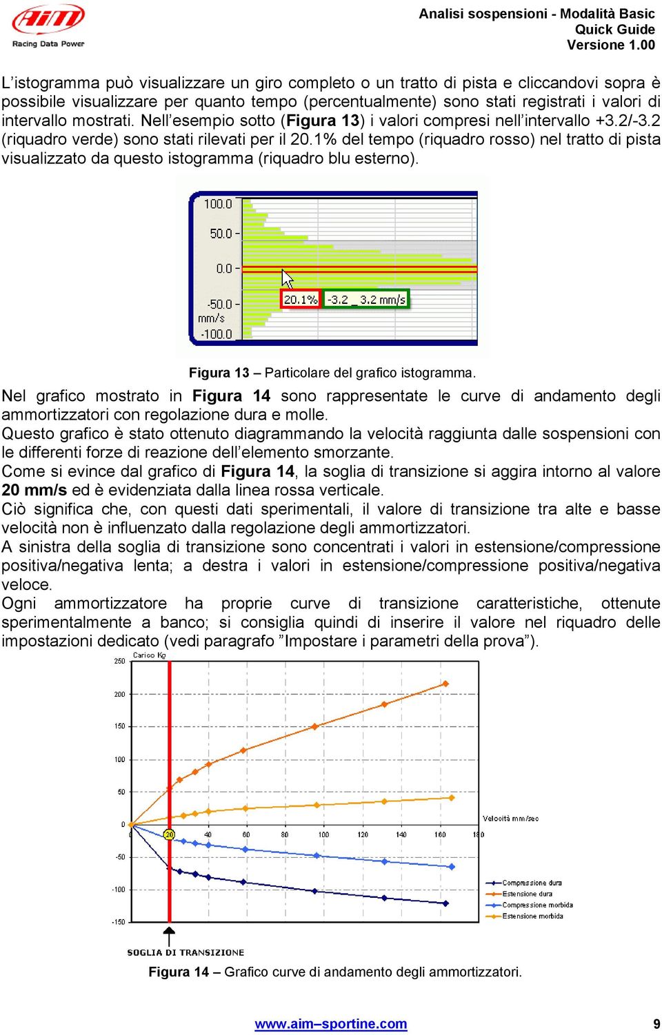 1% del tempo (riquadro rosso) nel tratto di pista visualizzato da questo istogramma (riquadro blu esterno). Figura 13 Particolare del grafico istogramma.