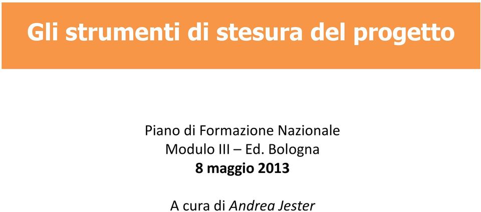 Nazionale Modulo III Ed.