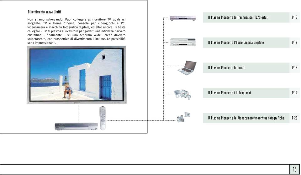 Ti basta collegare il TV al plasma al ricevitore per goderti una nitidezza davvero cristallina finalmente su uno schermo Wide Screen davvero stupefacente, con prospettive