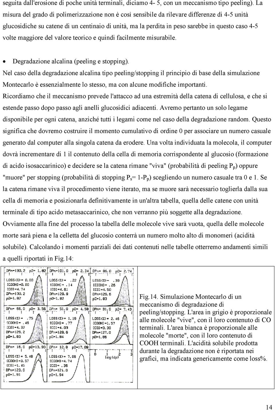 volte maggiore del valore teorico e quindi facilmente misurabile. Degradazione alcalina (peeling e stopping).