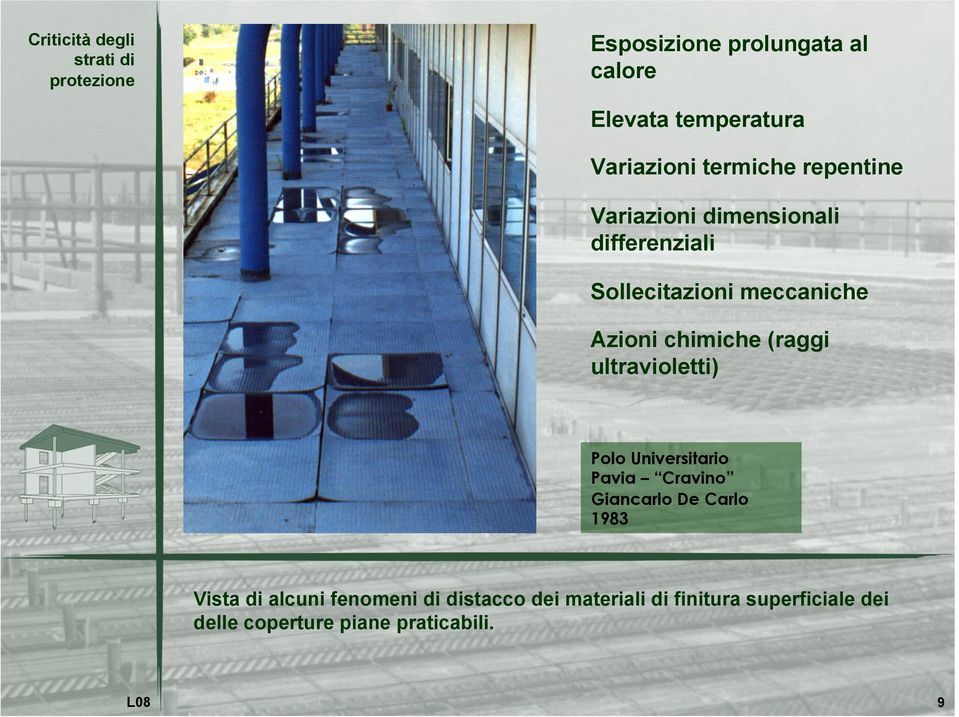 Azioni chimiche (raggi ultravioletti) Polo Universitario Pavia Cravino Giancarlo De Carlo 1983