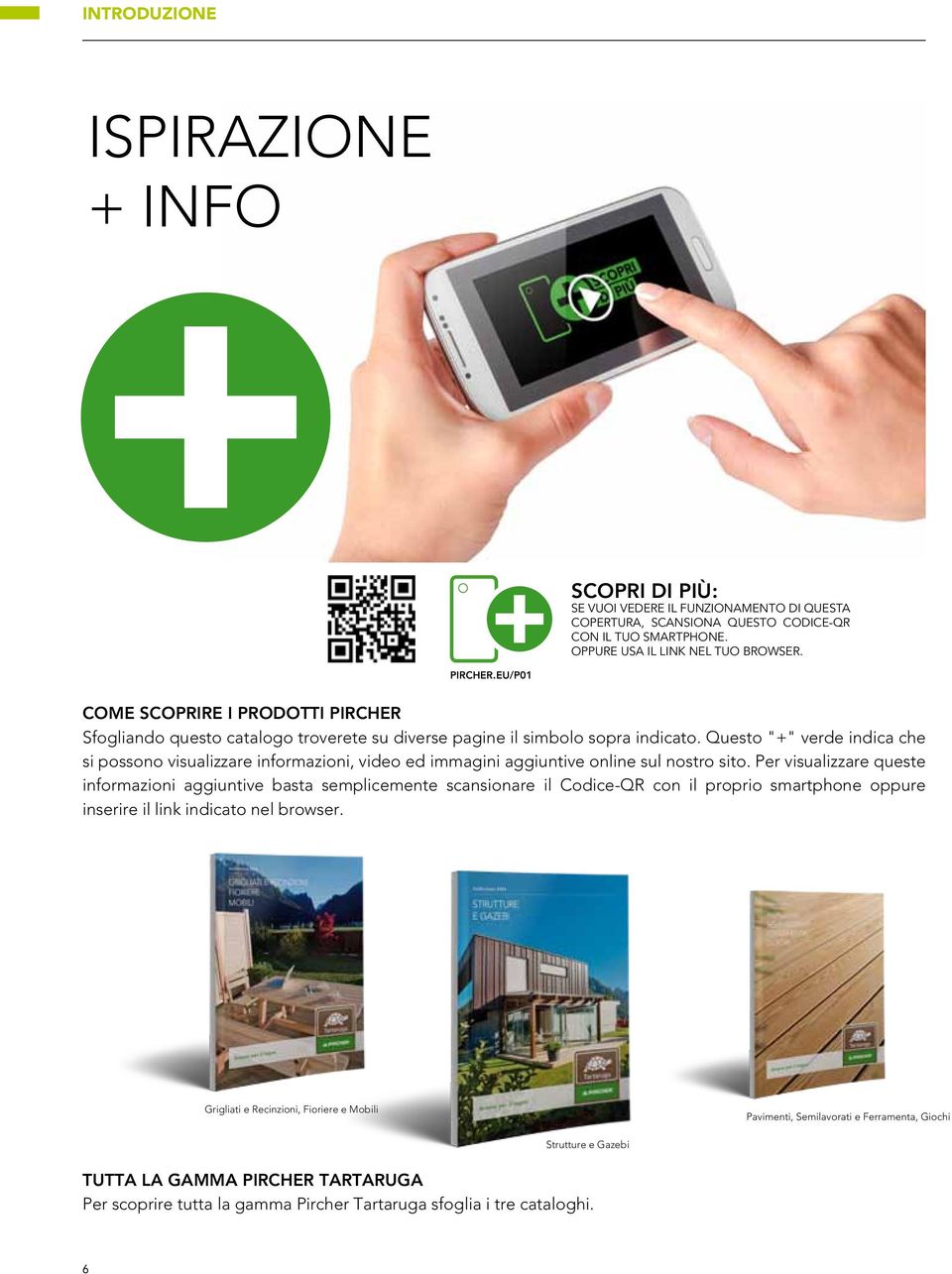 Questo "+" verde indica che si possono visualizzare informazioni, video ed immagini aggiuntive online sul nostro sito.