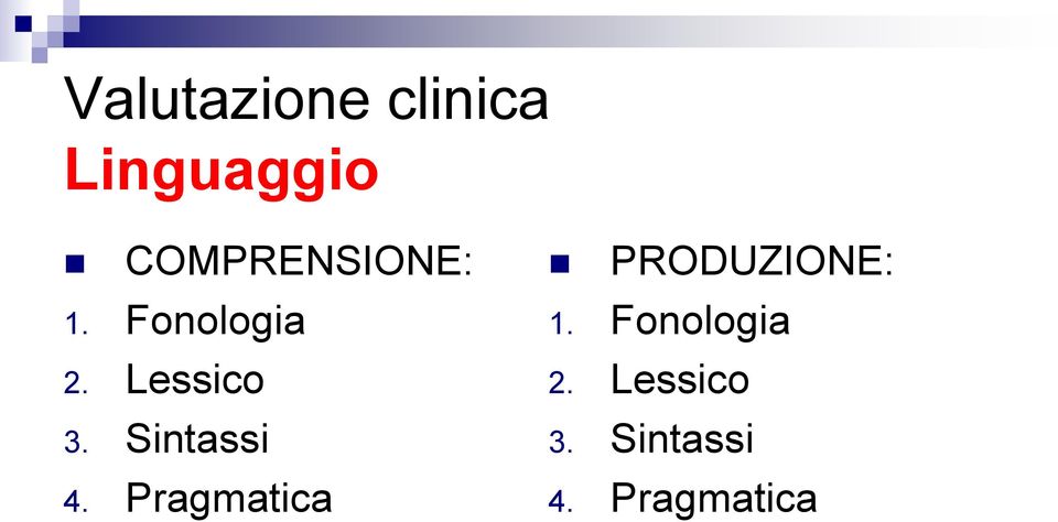 Lessico 3. Sintassi 4.