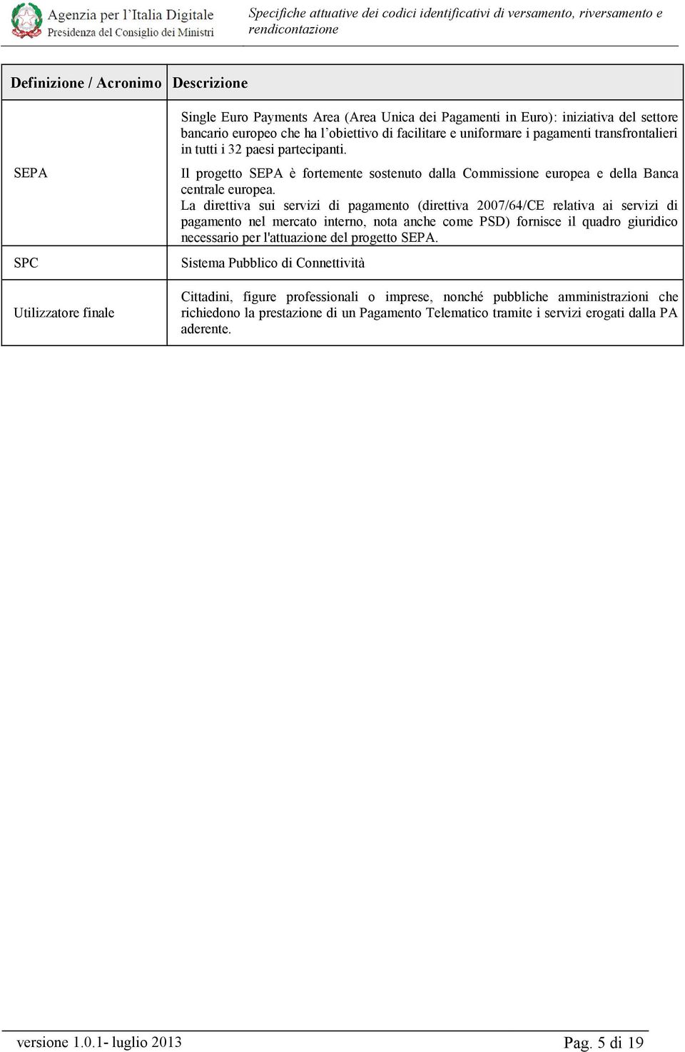 La direttiva sui servizi di pagamento (direttiva 2007/64/CE relativa ai servizi di pagamento nel mercato interno, nota anche come PSD) fornisce il quadro giuridico necessario per l'attuazione del