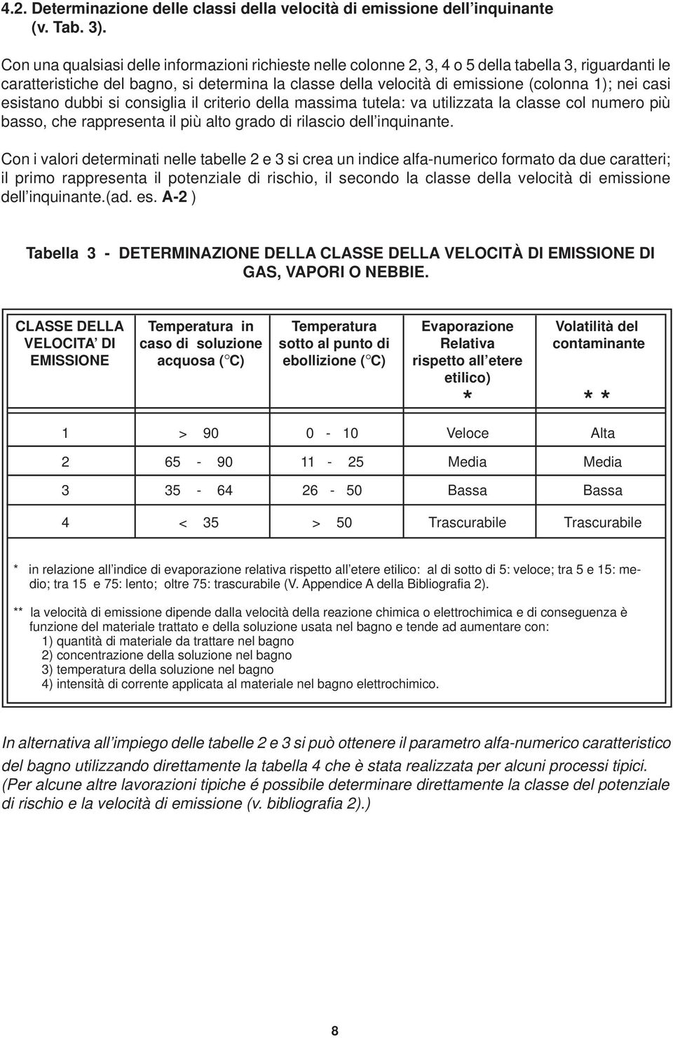 casi esistano dubbi si consiglia il criterio della massima tutela: va utilizzata la classe col numero più basso, che rappresenta il più alto grado di rilascio dell inquinante.