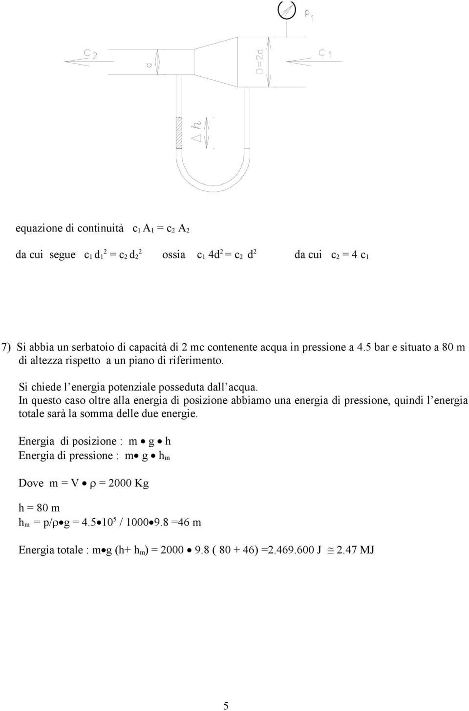 In questo caso oltre alla energia di osizione abbiao una energia di ressione, quindi l energia totale sarà la soa delle due energie.