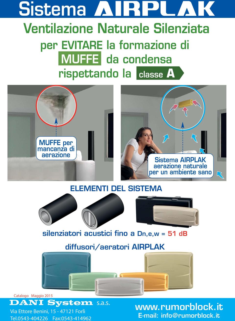 silenziatori acustici fino a Dn,e,w = 51 db diffusori/aeratori AIRPLAK Catalogo Maggio 2015 s.a.s. Via Ettore Benini, 15-47121 Forlì Tel.