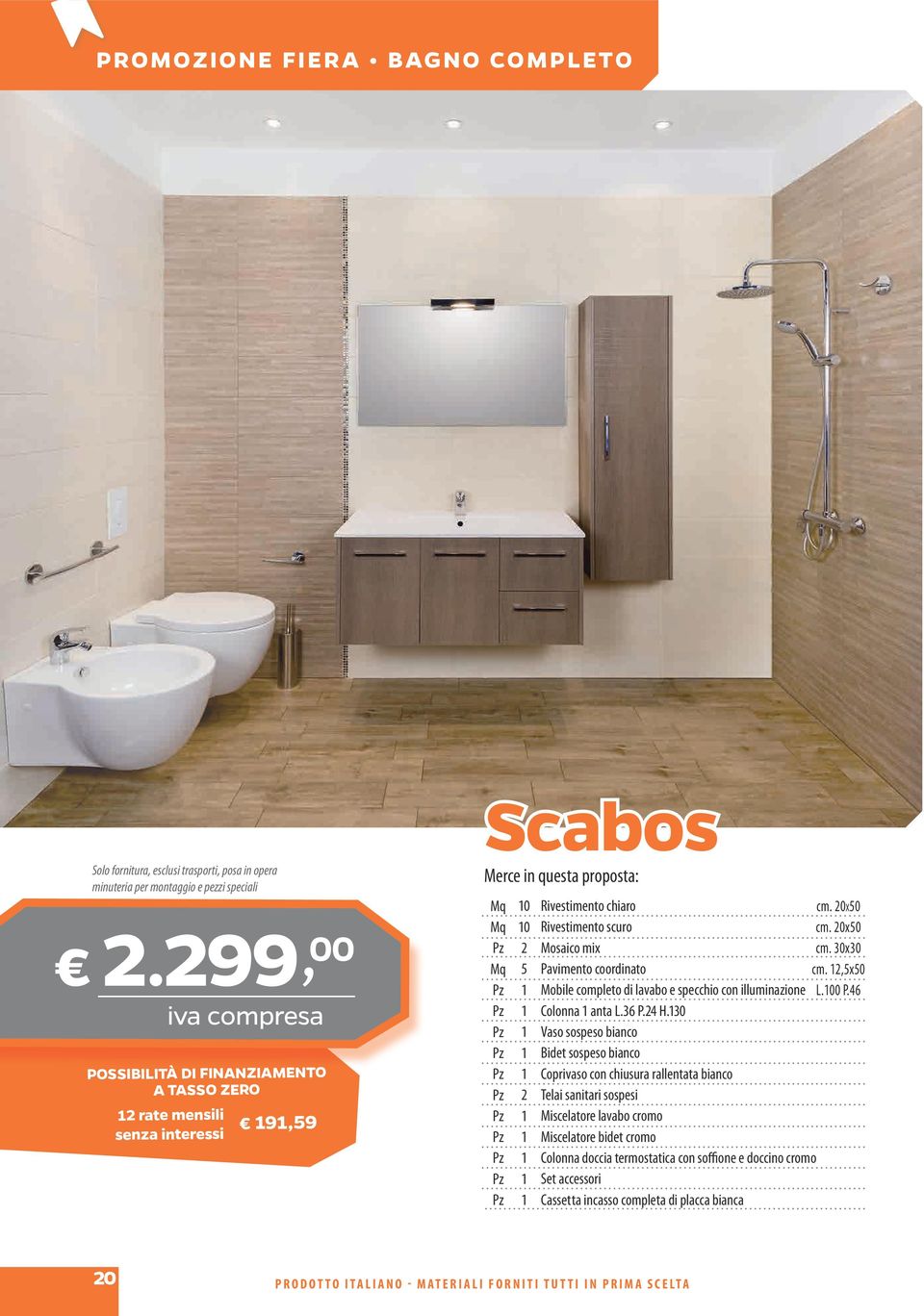 coordinato Mobile completo di lavabo e specchio con illuminazione Colonna anta L.36 P.24 H.