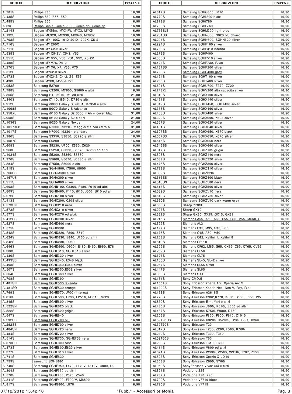 2 silver 16,90 AL535S Sagem MY C5-2V, C5-3, VS3 16,90 AL351S Sagem MY V55, V56, VS1, VS2, X5-2V 16,90 AL488S Sagem MY V76, X6-2 16,90 AL270S Sagem MY X6, X7, V65, V75 16,90 AL512S Sagem MYC2.