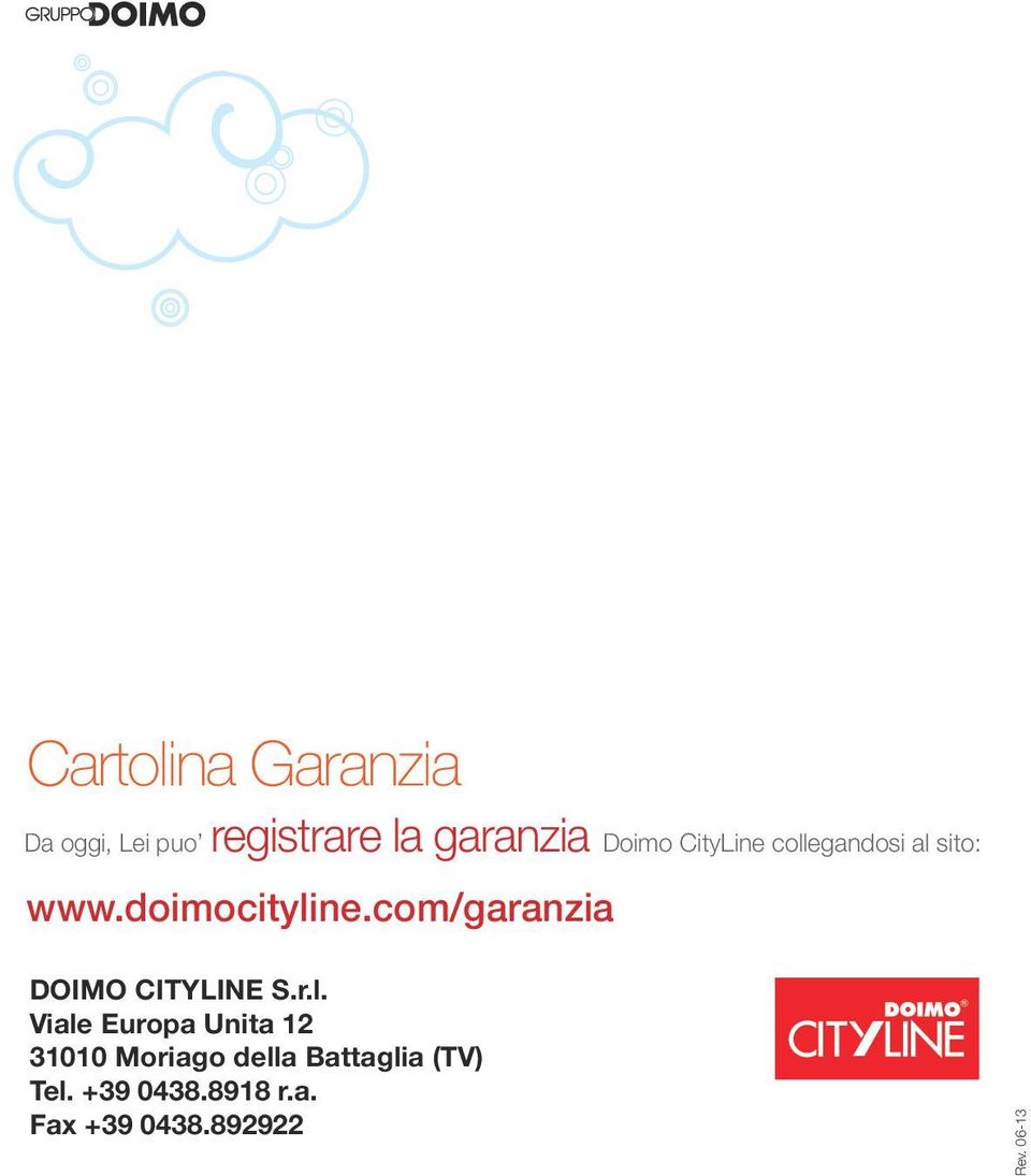 com/garanzia DOIMO CITYLINE S.r.l.