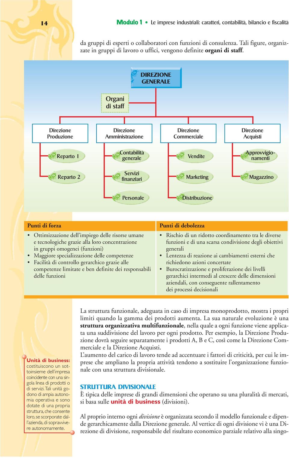 DIREZIONE GENERALE Organi di staff Direzione Produzione Direzione Amministrazione Direzione Commerciale Direzione Acquisti Reparto 1 Contabilità generale endite Approvvigionamenti Reparto 2 Servizi