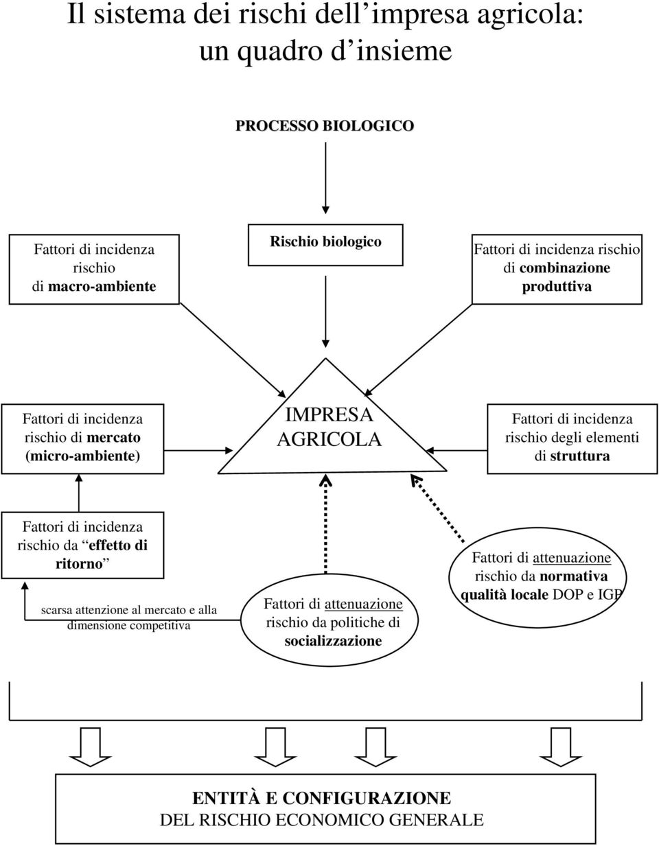 elementi di struttura Fattori di incidenza rischio da effetto di ritorno scarsa attenzione al mercato e alla dimensione competitiva Fattori di