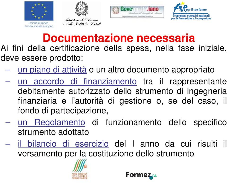 strumento di ingegneria finanziaria e l autorità di gestione o, se del caso, il fondo di partecipazione, un Regolamento di