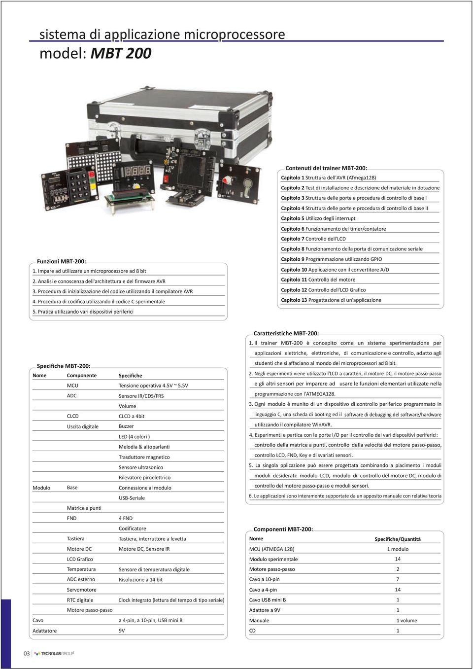 del timer/contatore Capitolo 7 Controllo dell'lcd Capitolo 8 Funzionamento della porta di comunicazione seriale Capitolo 9 Programmazione utilizzando GPIO Funzioni MBT-00:.