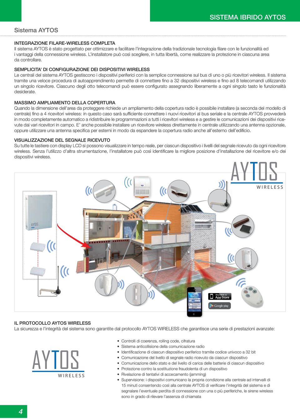 SEMPLICITA DI CONFIGURAZIONE DEI DISPOSITIVI WIRELESS Le centrali del sistema AYTOS gestiscono i dispositivi periferici con la semplice connessione sul bus di uno o più ricevitori wireless.