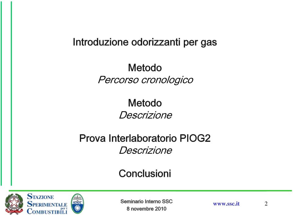 Descrizione Prova Interlaboratorio