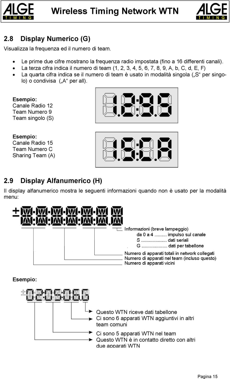 all). Esempio: Canale Radio 12 Team Numero 9 Team singolo (S) Esempio: Canale Radio 15 Team Numero C Sharing Team (A) 2.